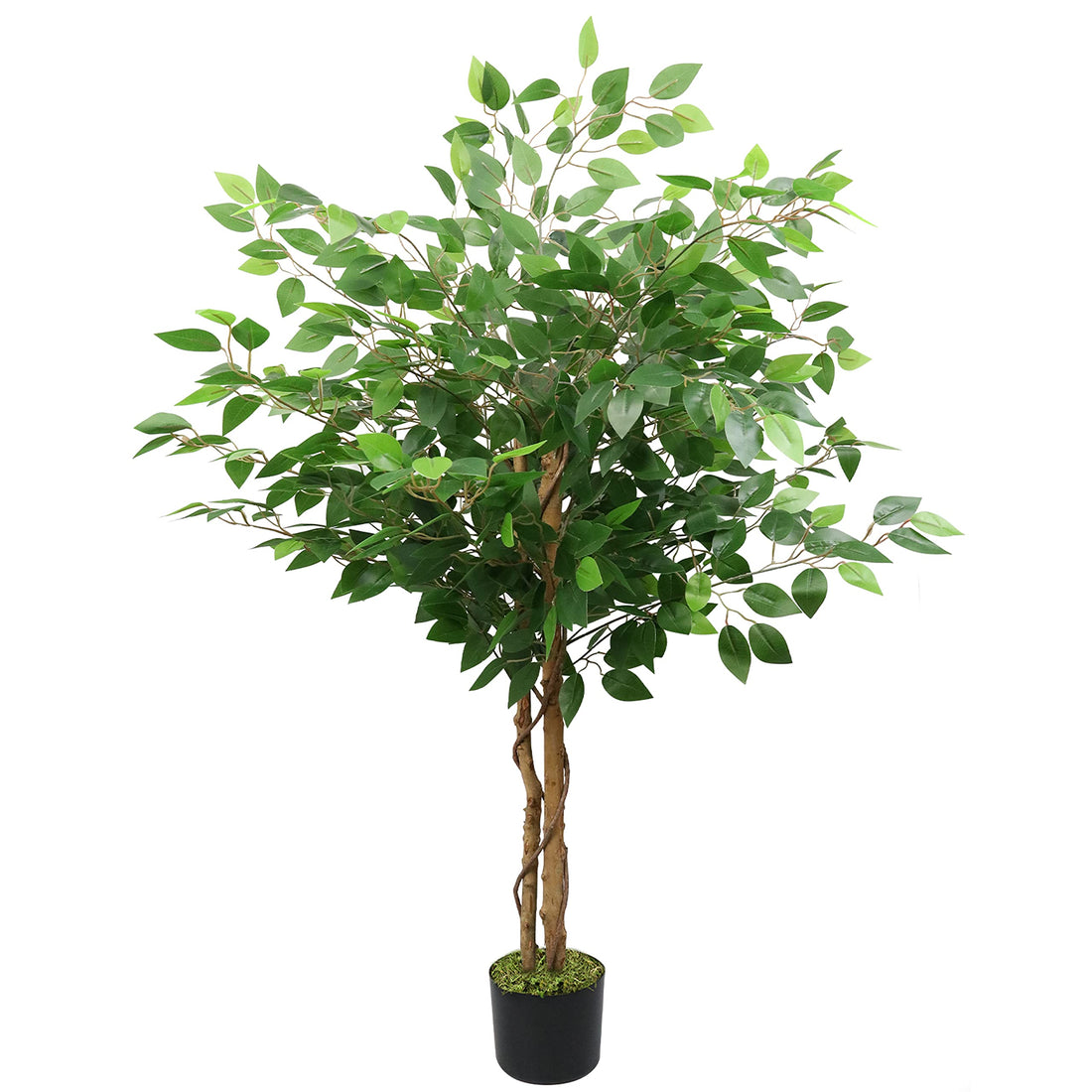 LOVMOR 6ft Artificial Tree with Woven Seagrass Plant Basketand Realistic Moss,Artificial Plants for Modern Home Office Living Room Floor Decor (70 in) (F-Ficus Tree)
