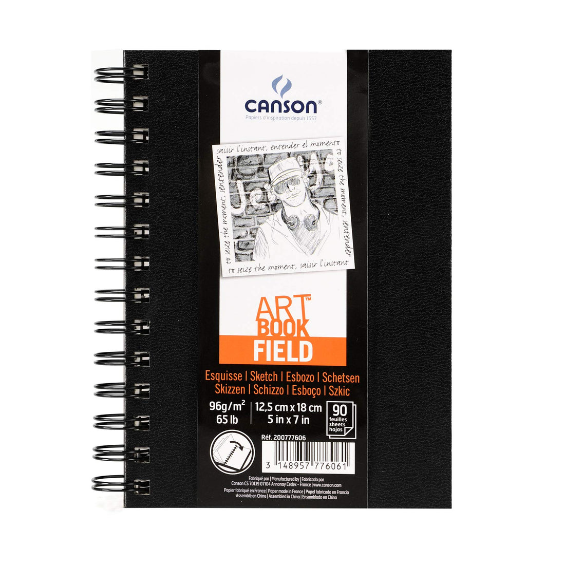 CANSON ArtBook Field Sketchbook 12.5 x 18 cm with 90 Sheets 96 GSM Spiral Bound
