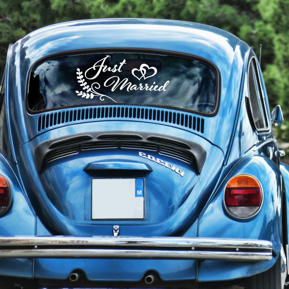 Just Married Car Sticker, Just Married Car Decal Sticker Car Decoration Wedding Car Decoration Honeymoon Wedding (Wheat Ears)