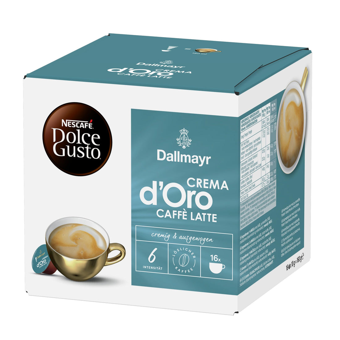 Dallmayr Crema d'Oro Caffe Latte Dolce Gusto Compatible pods - 16 capsules