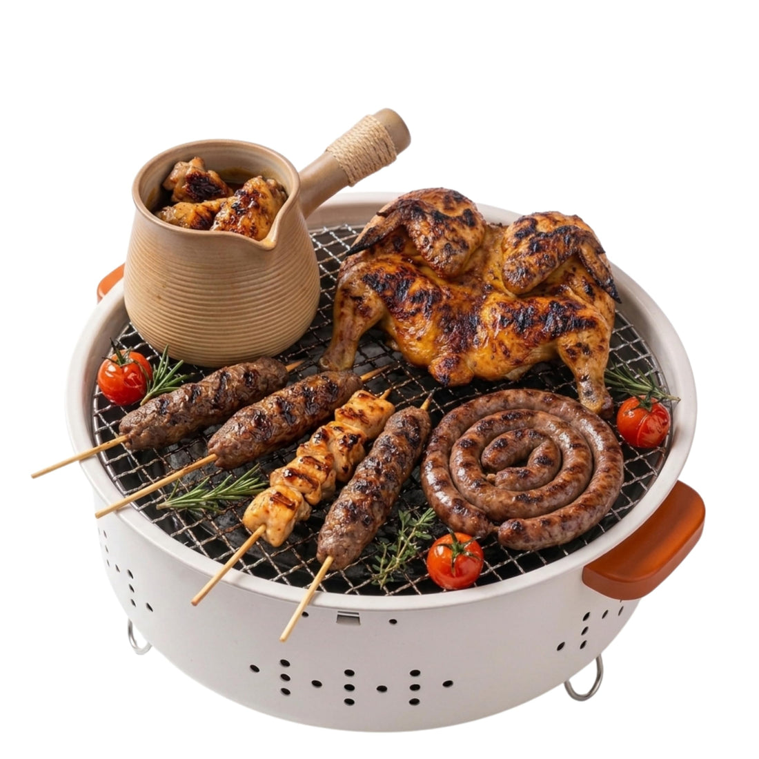 Charcoal Grill, Small Multifunctional Smokeless BBQ Grill, Outdoor Camping Round Charcoal Grill Set, Used for Family Gatherings and Barbecues, Spring Festival Gifts 30cm (280mm)