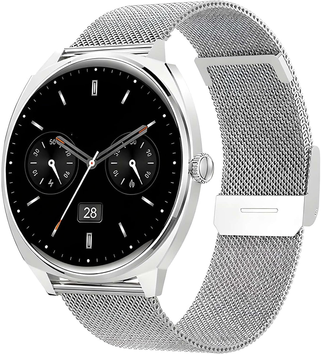 Haino Teko 16 Smart Watch – Waterproof – Large AMOLED Display – Bluetooth Calls – WhatsApp & Facebook Notifications – Heart Rate & Oxygen – Sleep & Sport Tracking – Long Battery – Android/iOS (Silver)