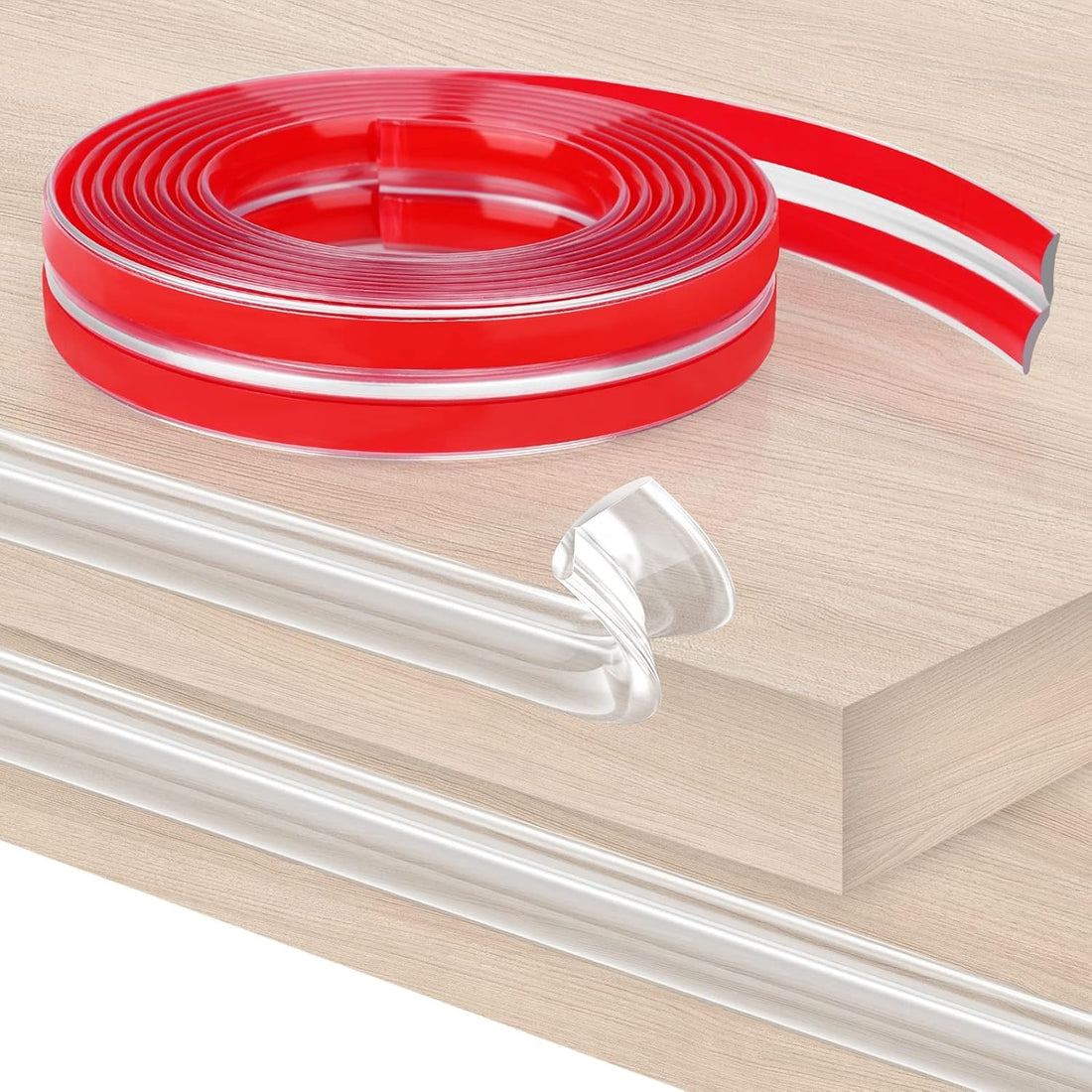 Circle M 2m Transparent Silicone Edge Protector Strip: Pre-Taped Baby Safety Guard