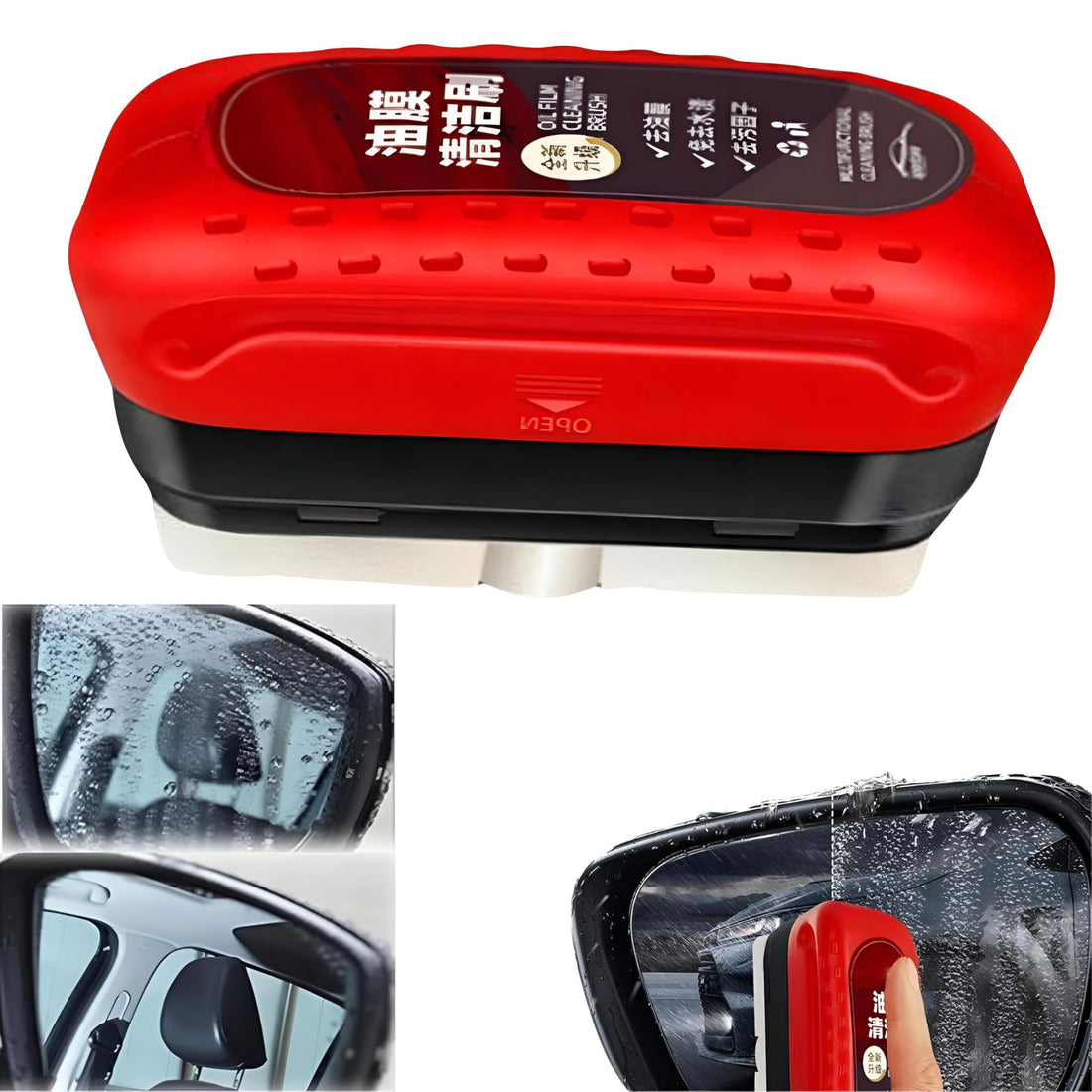 Anti-Fog Car Kit - Vehicle windshield anti-fog kit with brush, cleaning fluid, and refillable formula that clears oil films and haze, restores visibility, and shields surfaces from dirt and oils.