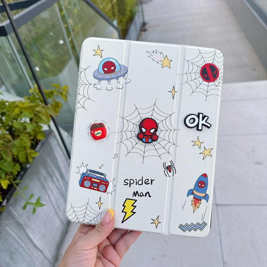 Ecosystem case for Honor X8A 11" Tablet Case – 3D Cartoon Silicone Flip Cover with Pencil Holder, Soft TPU Back, Trifold Stand Smart Protective Cover for Kids (Spiider Maan)