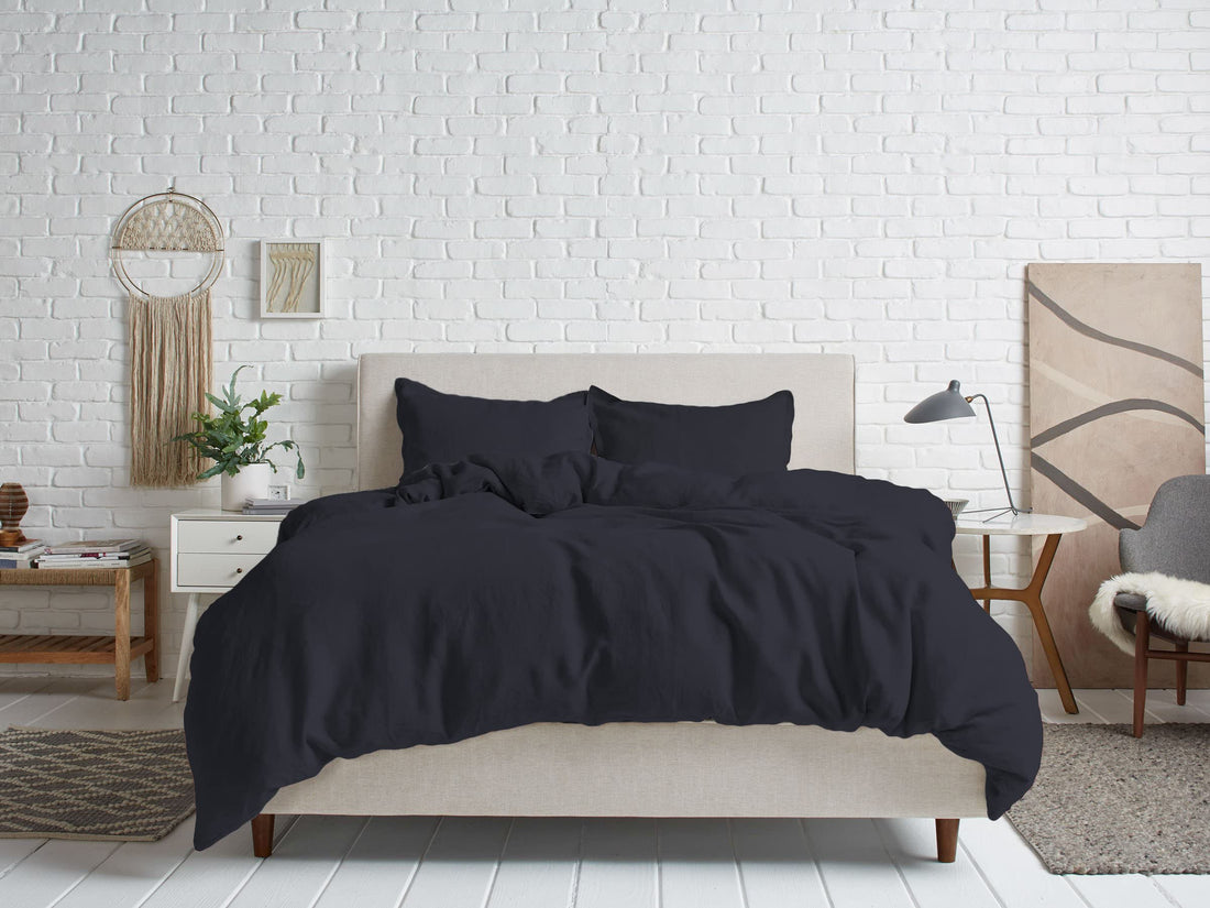 Tigers Trade Lines-Egyptian Cotton 3PCs Duvet Set for Home Room & Youth Rooms (Black, 240 * 180 for Single Bed)