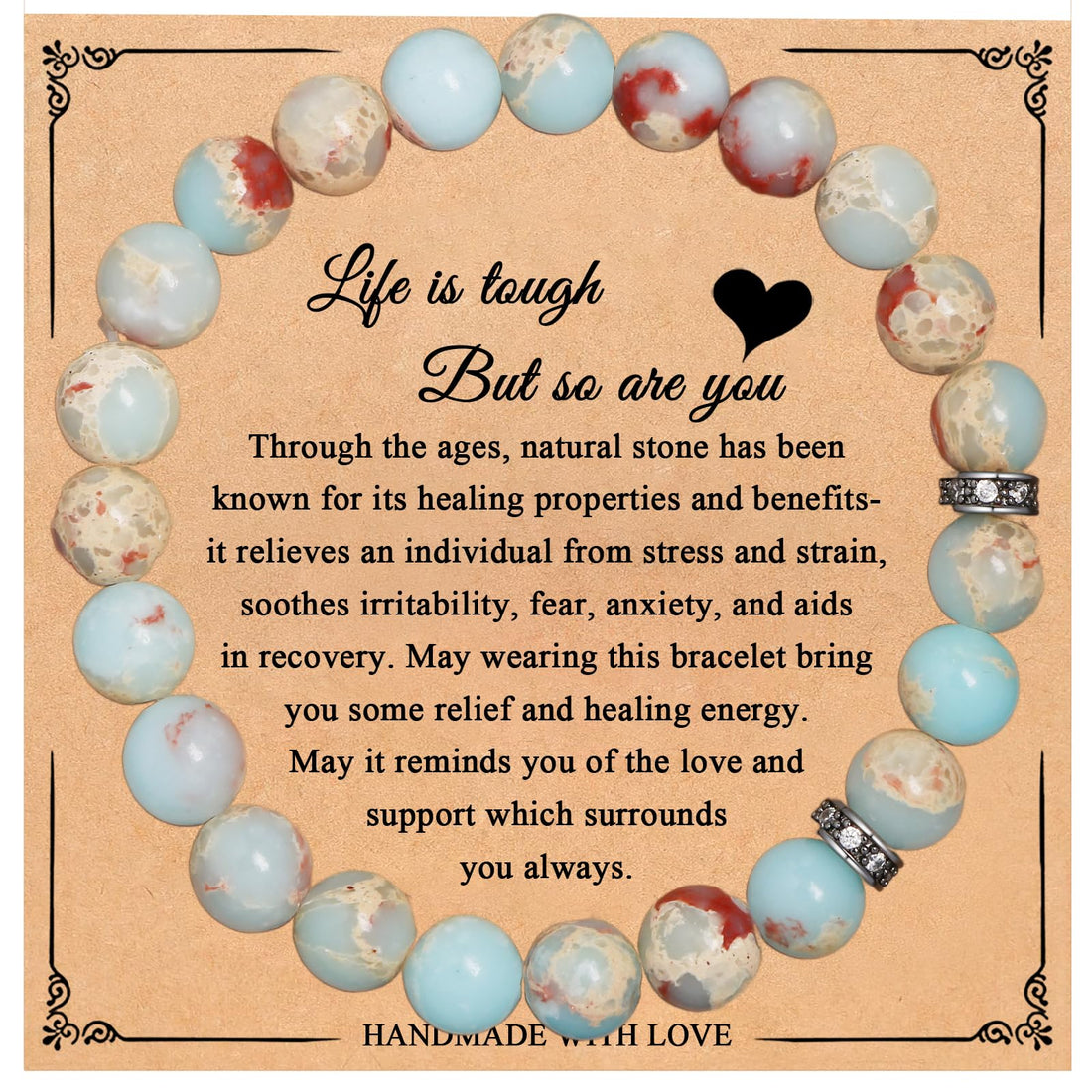 BABORI Bracelet for Women Anniversary Birthday Christmas Jewelry Gift for Women Protection Nature Stone Inspirational Bracelets for Mother Daughter Sister Friends