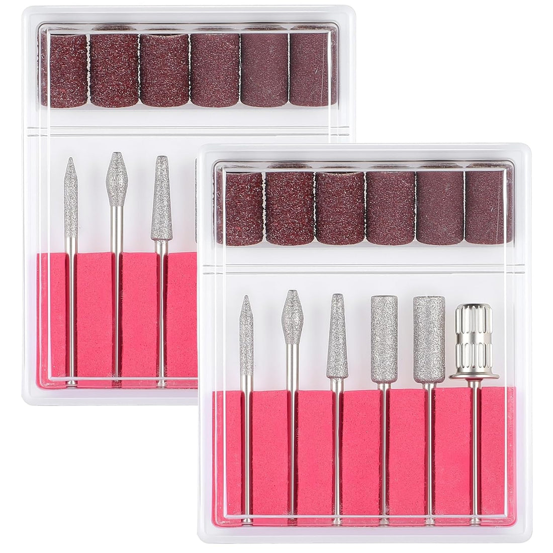 2 Sets 6 Pcs Nail Drill Bit Set with Sanding Bands, Professional Nail Art Tools for Acrylic Nails, Shaping, Smoothing, Cuticle Cleaning, Surface Polishing, Manicure and Pedicure for Home and Salon Use