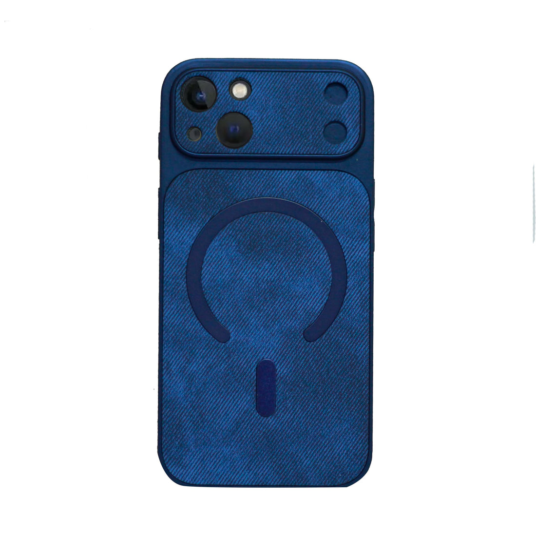 Premium Protective Case That Transforms Your(iPhone 13) Into An iPhone 17 Series With Stylish Design Inspired By Premium Fabric, Flexible With Denim Like Effect And Scratch Resistant. (Blue)