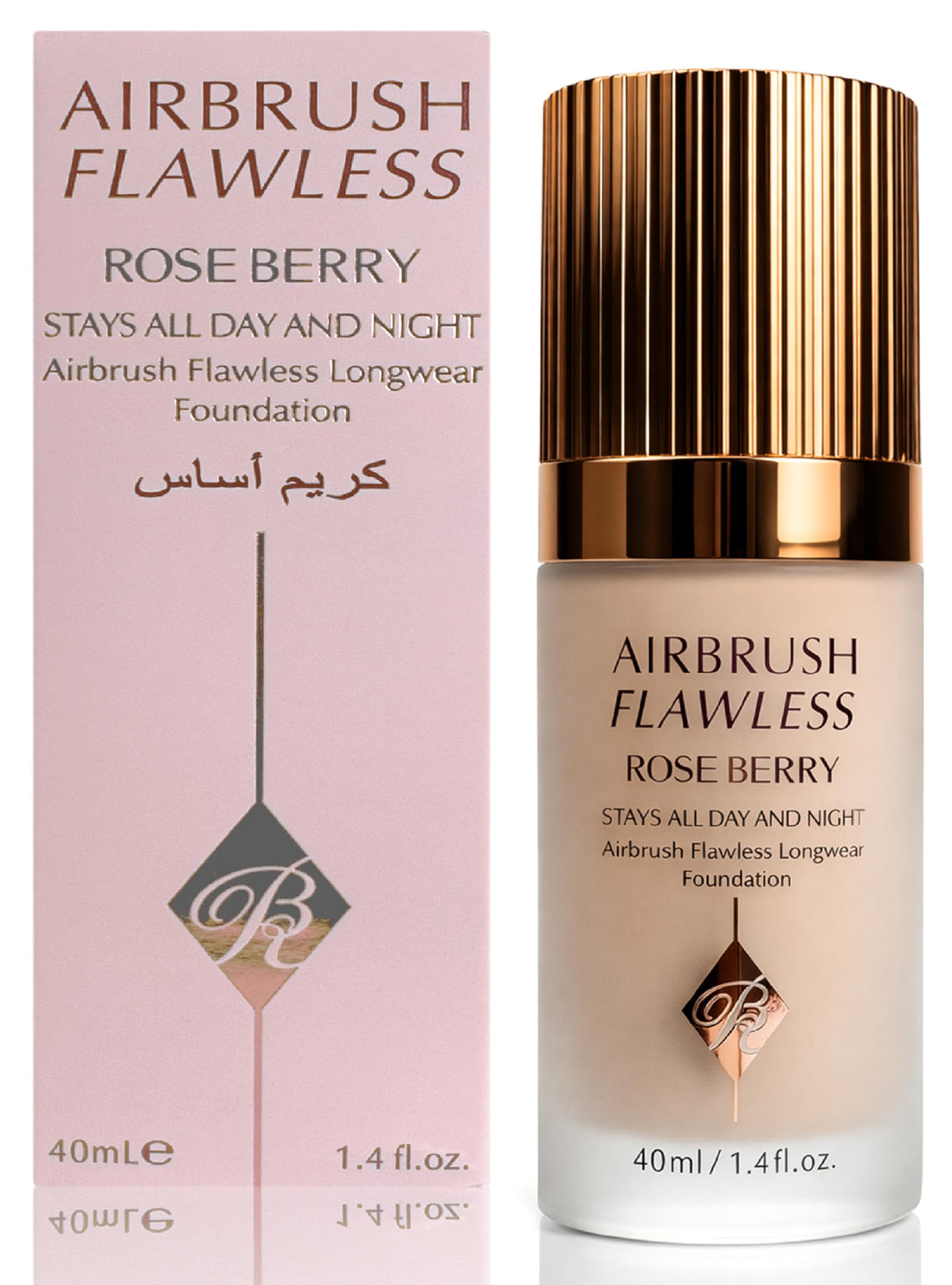 Rose Bery - Foundation, Airbrush Flawless, Stays All Day & Night, Longwear, 40 ML, Model - RB-LF0893 (03)