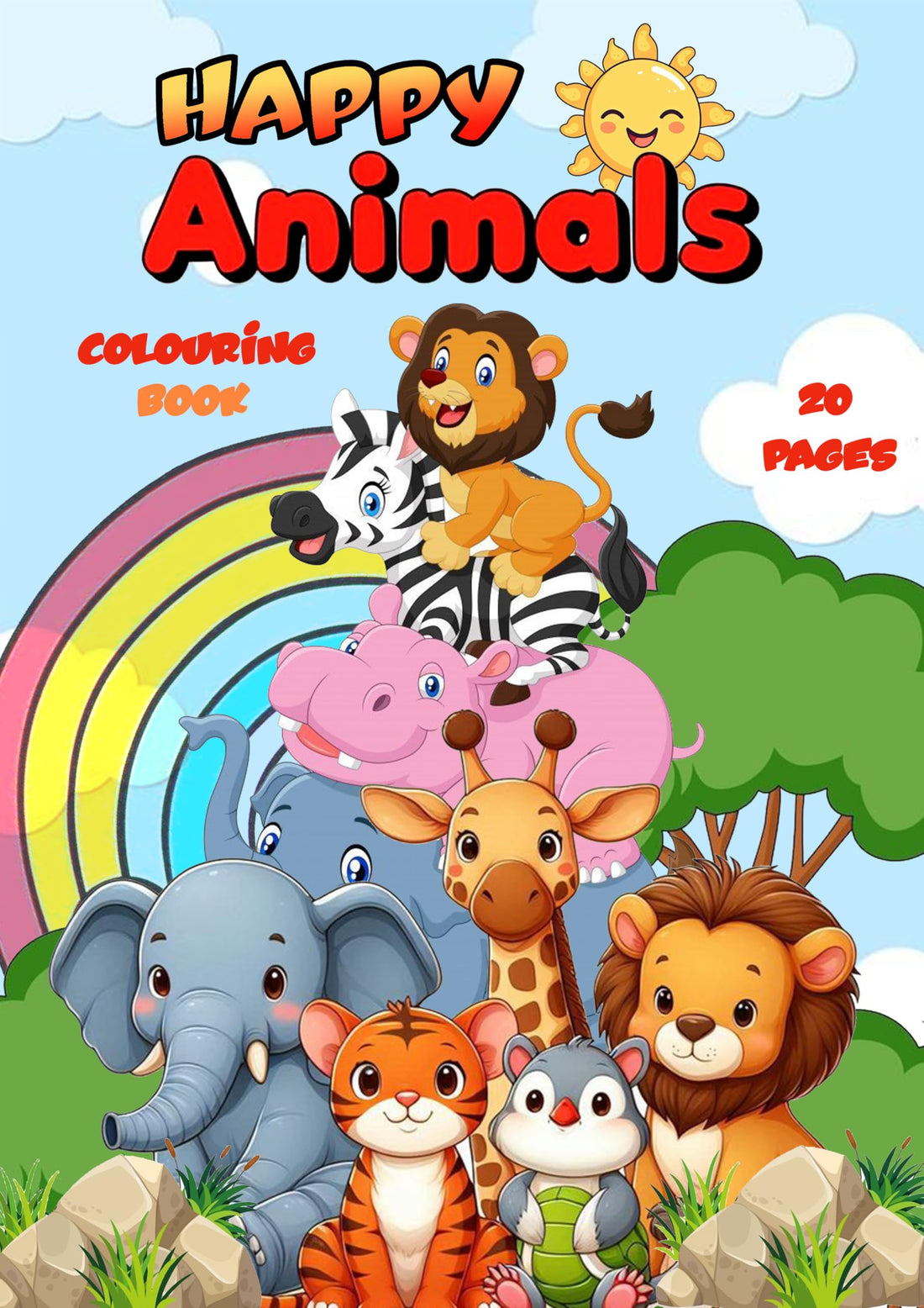 Animals Kids Coloring Book - A4 Size 20 Pages