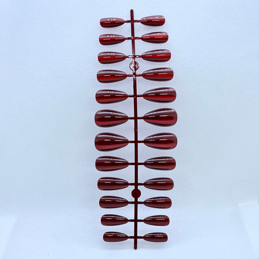 Cat Eye Press On Nails – 24pcs Almond Shape Magnetic Effect Fake Nails, Glossy Salon Finish, Reusable Stick On Nails in Beige, Deep Pink and Dark Red (Dark Red)