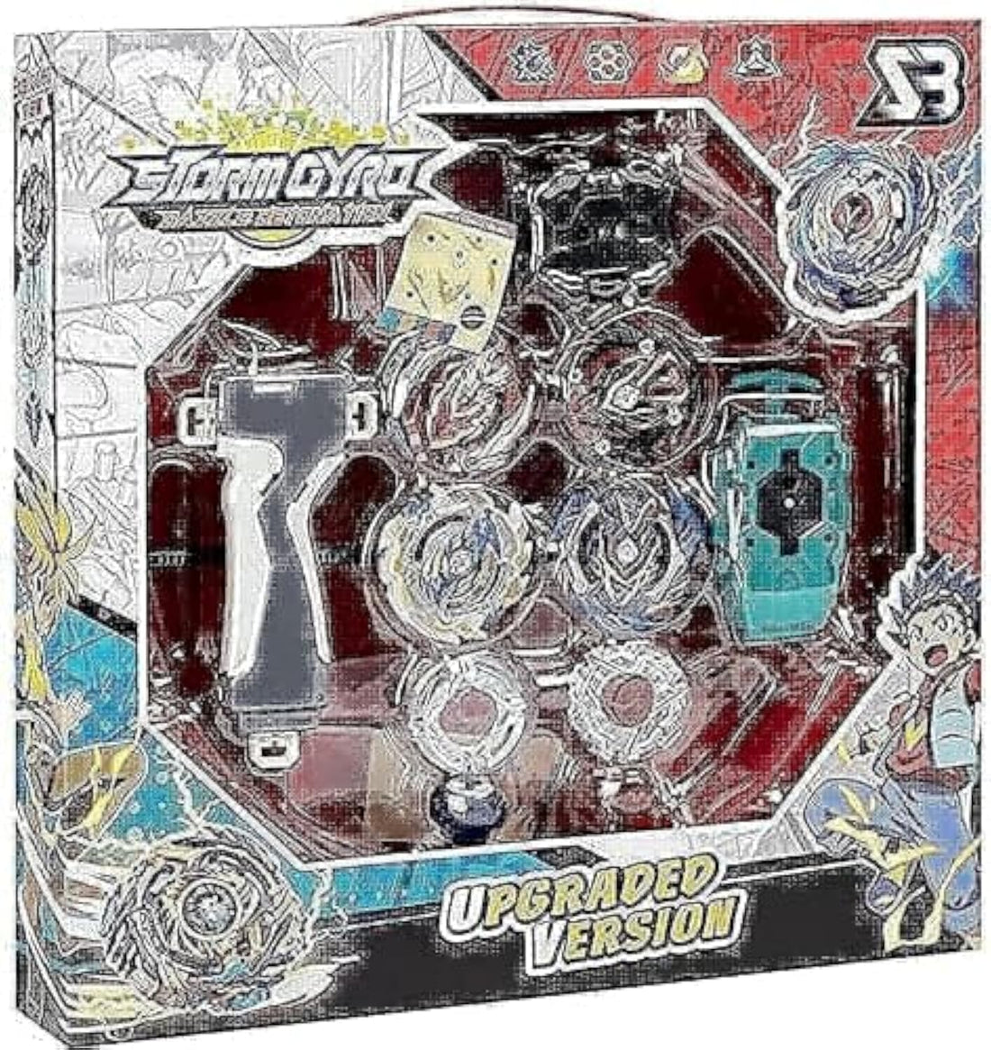 SB Beyblade Storm Upgraded Version Metal Fusion Fighting Gyro - Set of 4 Pieces boy toys, girl toys, birthday gift, Christmas gift, growth, fun, for kids.