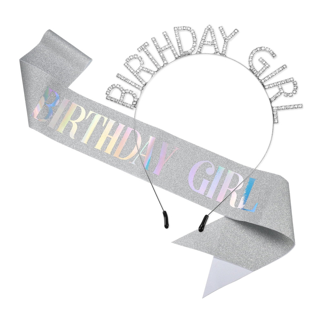 Birthday Tiara for Women Princess Tiara Sash and Crown Set Wedding Party Cosplay Birthday Supplies