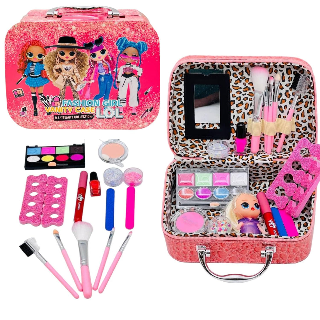 Makeup Toy Set Makeup Bag + Surprise in Bag High Quality - Washable Cosmetics Suitable for Girls Party Favors Age 3+ - Packaging and design may vary