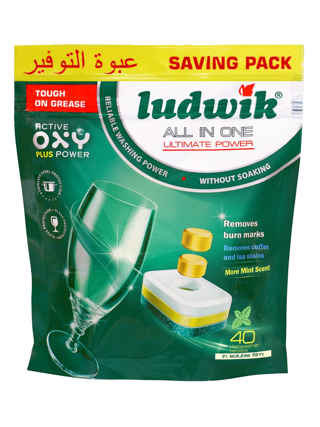Ludwik All-In-One Mint Dishwasher Tablets 40-Pieces
