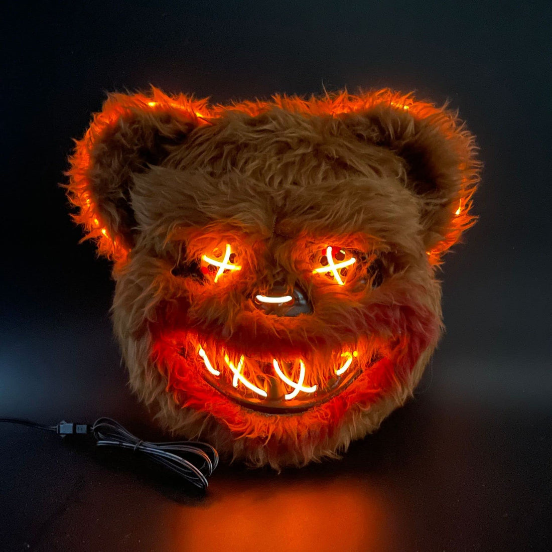 Halloween Mask,Halloween Horror LED Mask,Realistic Animal Rabbit Mask。Funny Masks for Halloween Carnival Parties and Costume Parties.