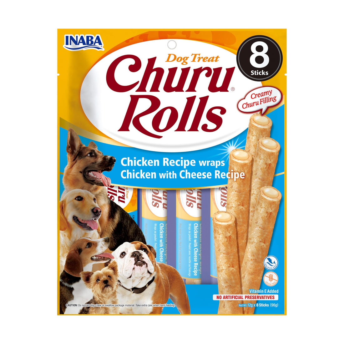 INABA - Dog Food with 58.2% Chicken, 16.3% Tuna, 0.9% Cheese, Egg White, Tapioca, Sodium Caseinate, Chicken Extract, Yeast, Green Tea Extract