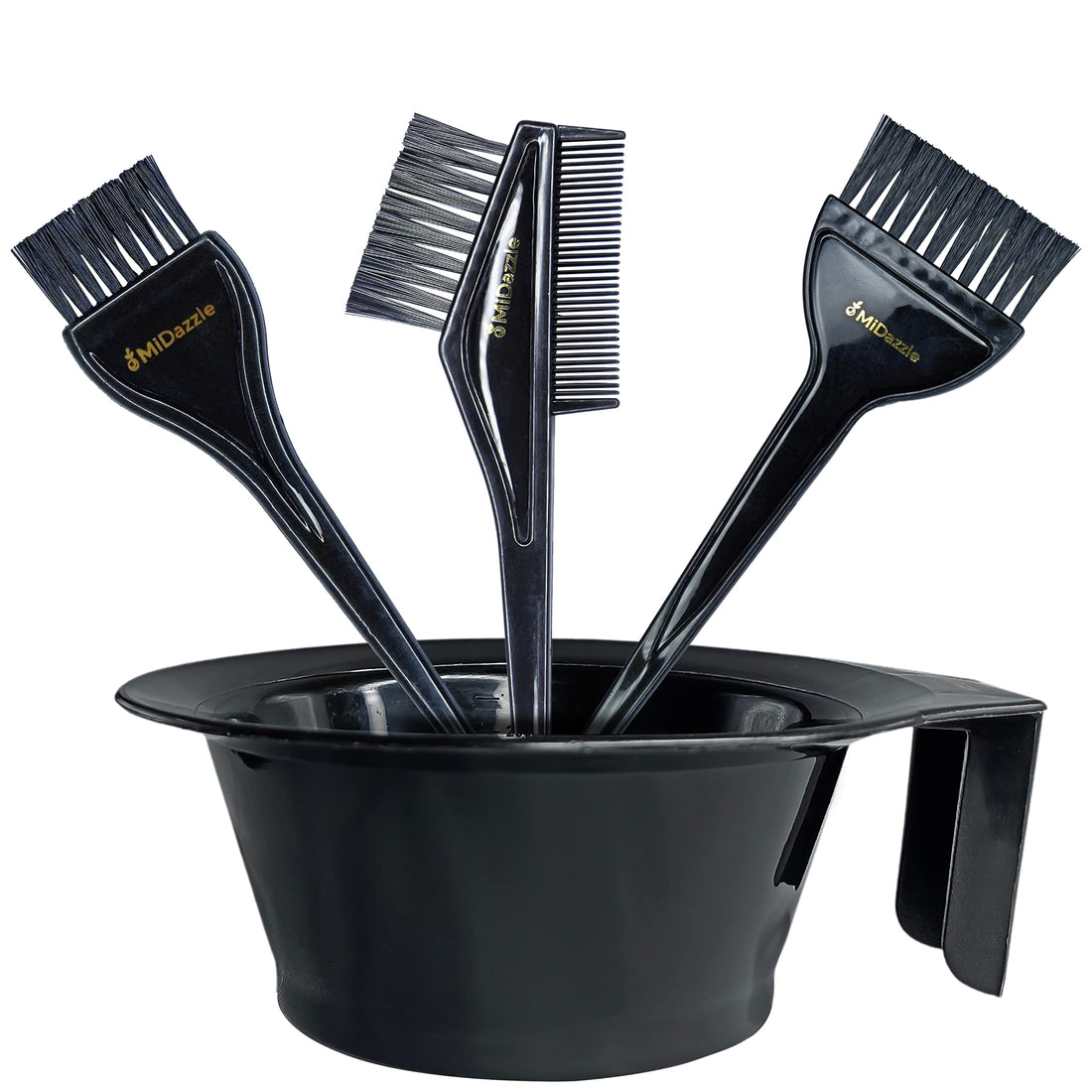 Midazzle Professional Hair Coloring Dyeing Kit Brush with Bowl Black (Hair Dye Bowl Set)