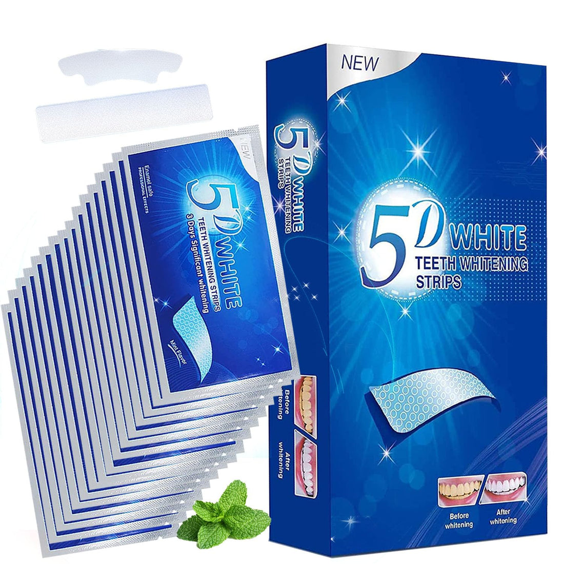 Teeth Whitening, Whitening Strips, Whitening Teeth, White Teeth Whitening White Teeth Whitening All Teeth Stains Quick Removal and Teeth Whitening Stripes with Mint Flavour, 28 Strips