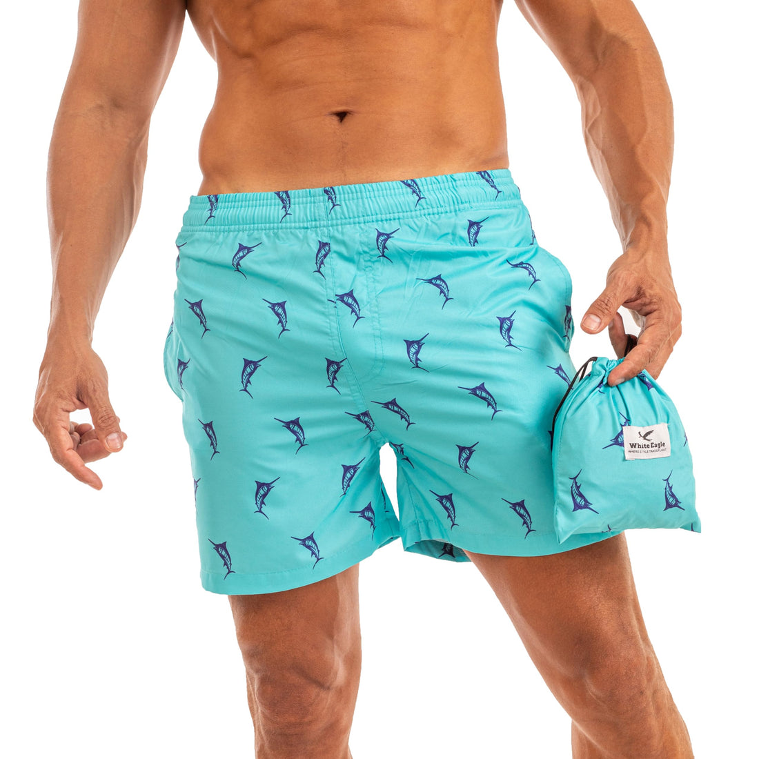 Men's Swim Shorts & Matching Bag by White Eagle