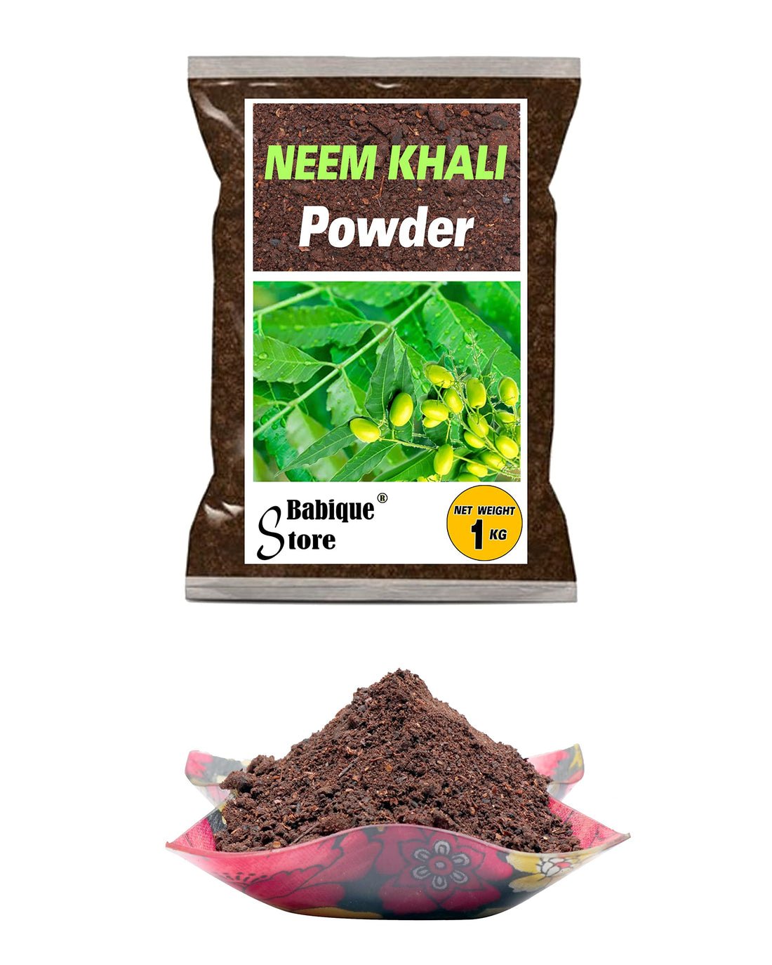 Babique Neem Cake Powder Organic Fertilizer and Pest Repellent for Plants & Home Gardening (1 Kg)