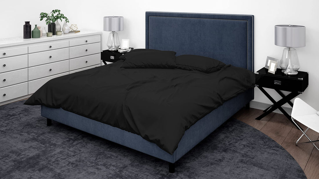 Bed N Home, Duvet Cover Set - 3 Pieces - Black (220x240cm)