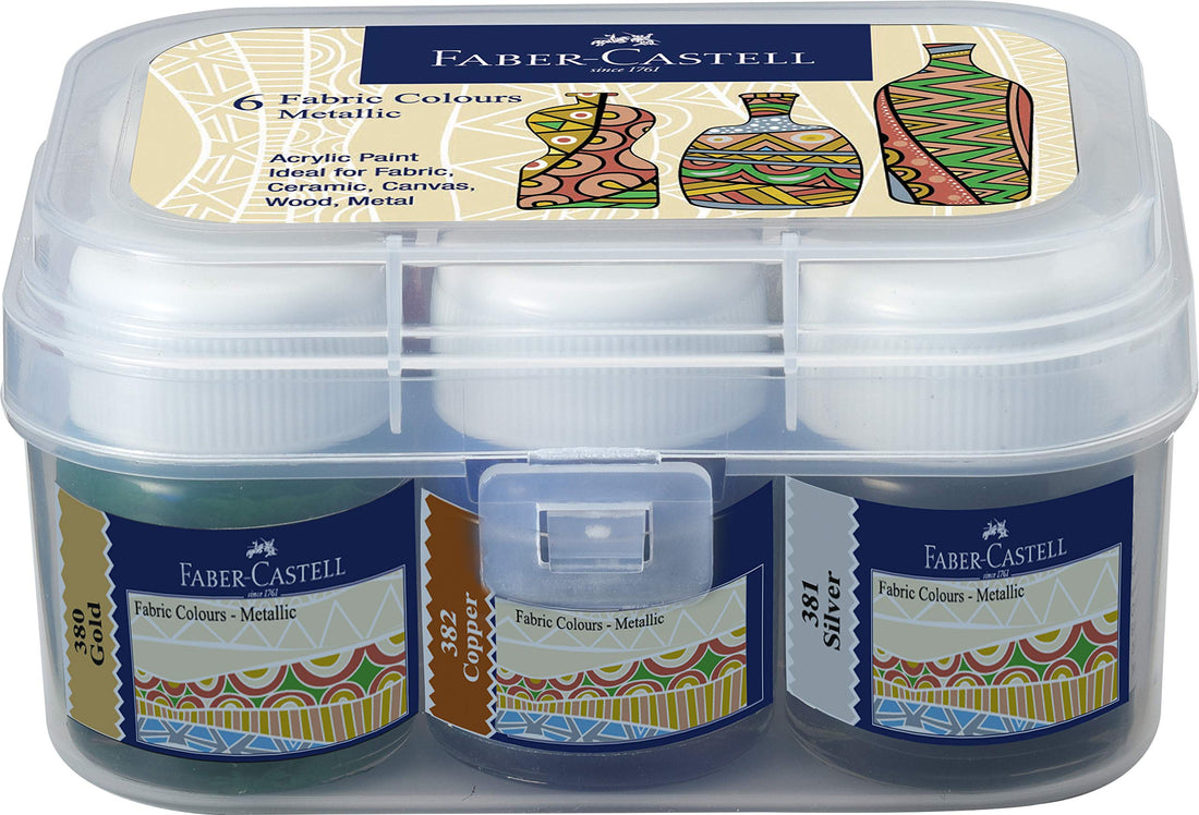 Faber-Castell Fabric Colors (Assorted) - Pack of 6