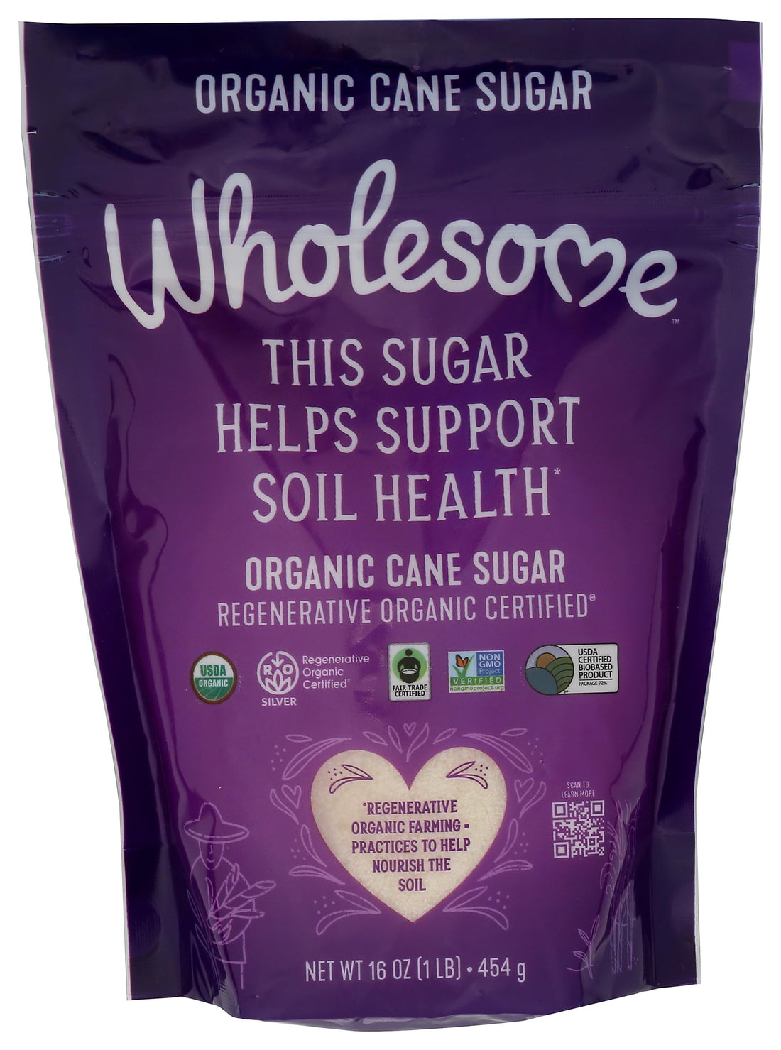 Wholesome Organic Cane Sugar, Fair Trade, Non GMO & Gluten Free, 1 Pound