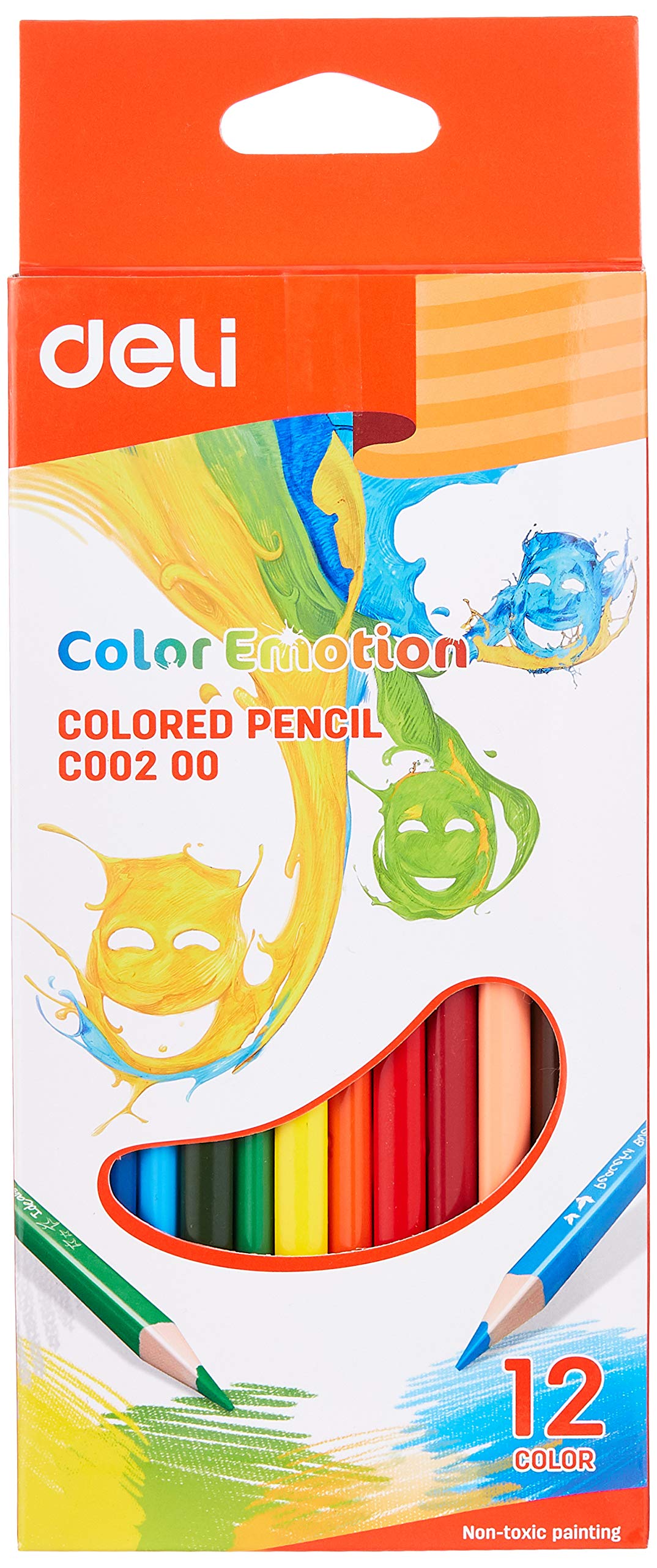 Deli wooden 12 color colored pencil