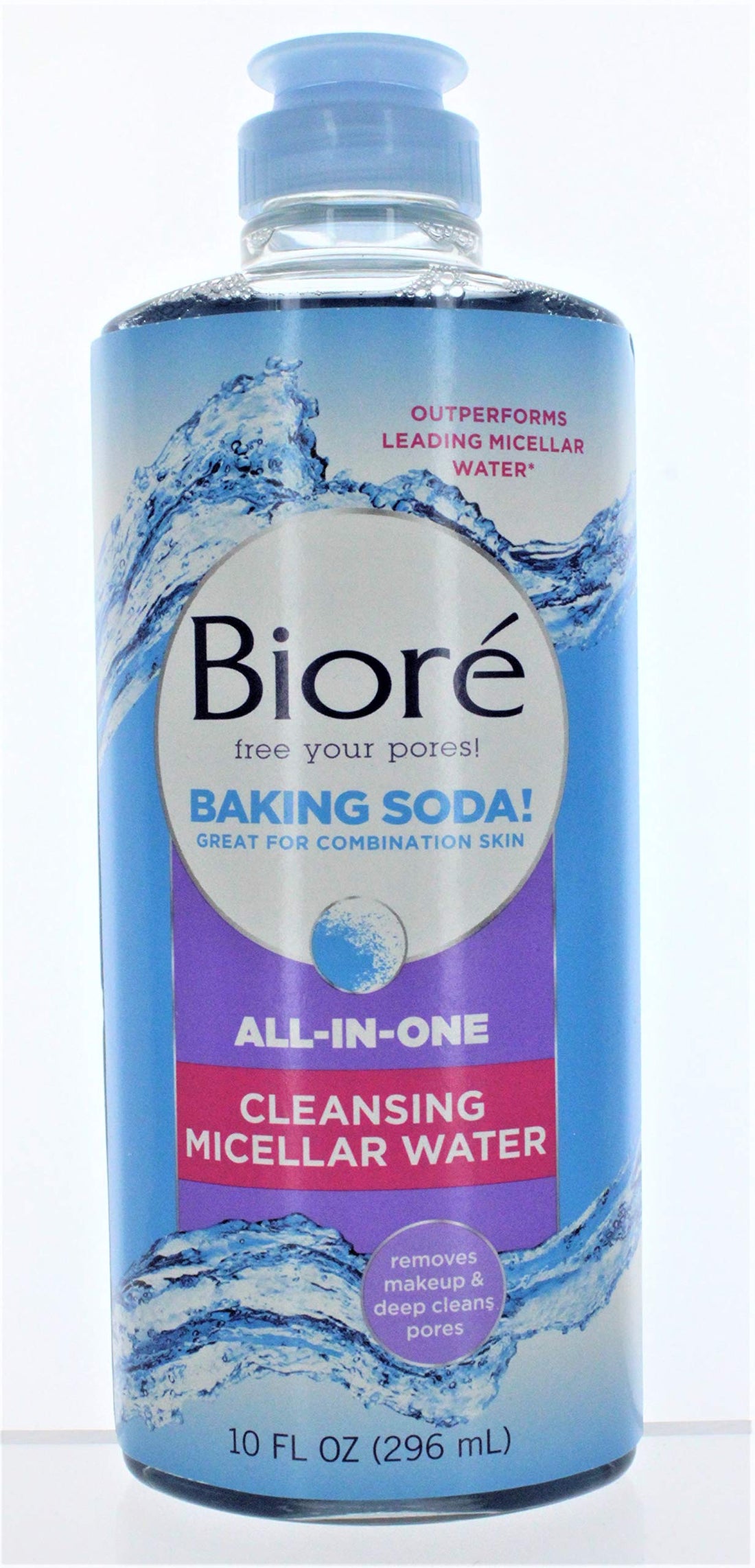 Biore Baking Soda Cleanser, Micellar Water 10 Ounce (296ml) (Pack of 1)