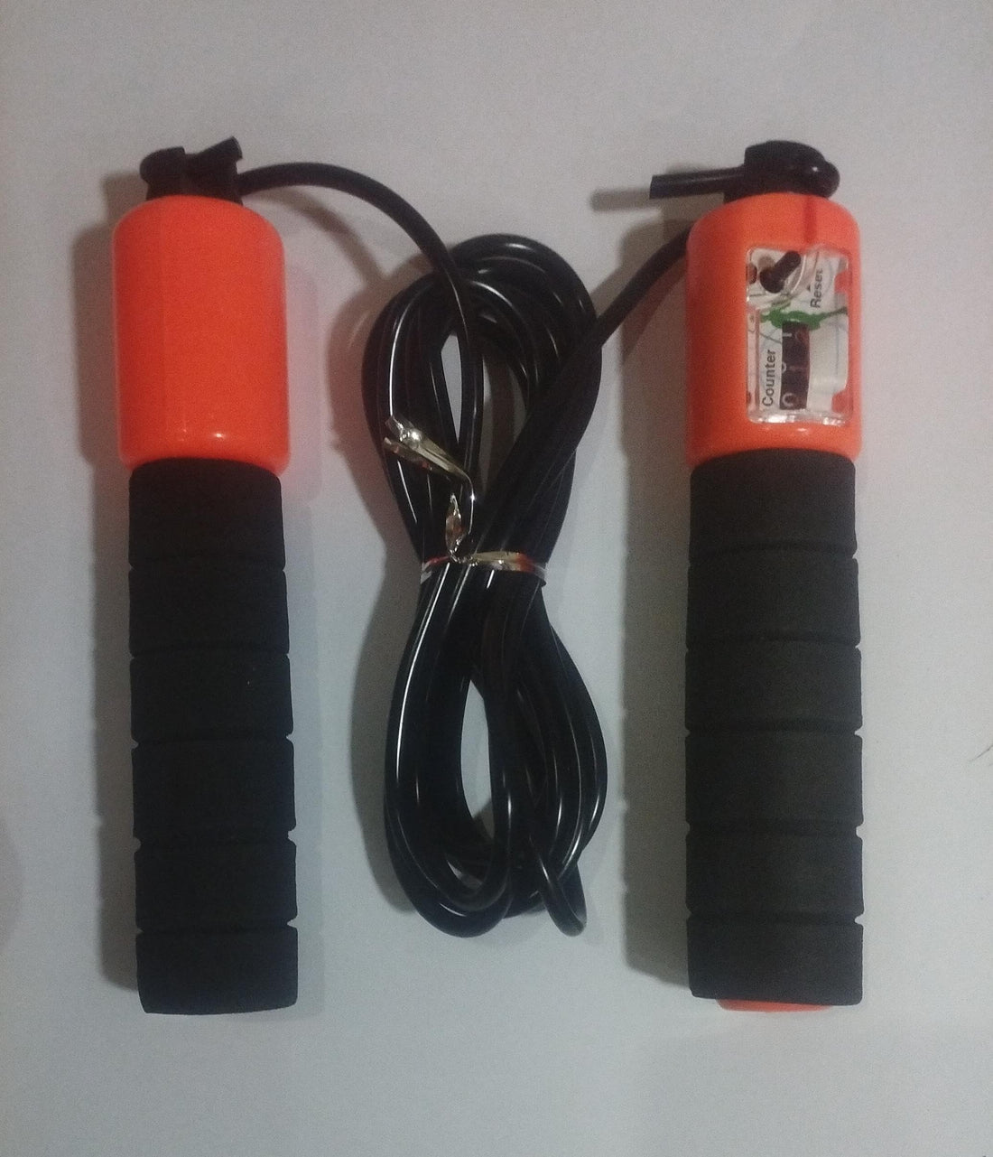 Wire Jump Rope With Digital Counter - Black Orange