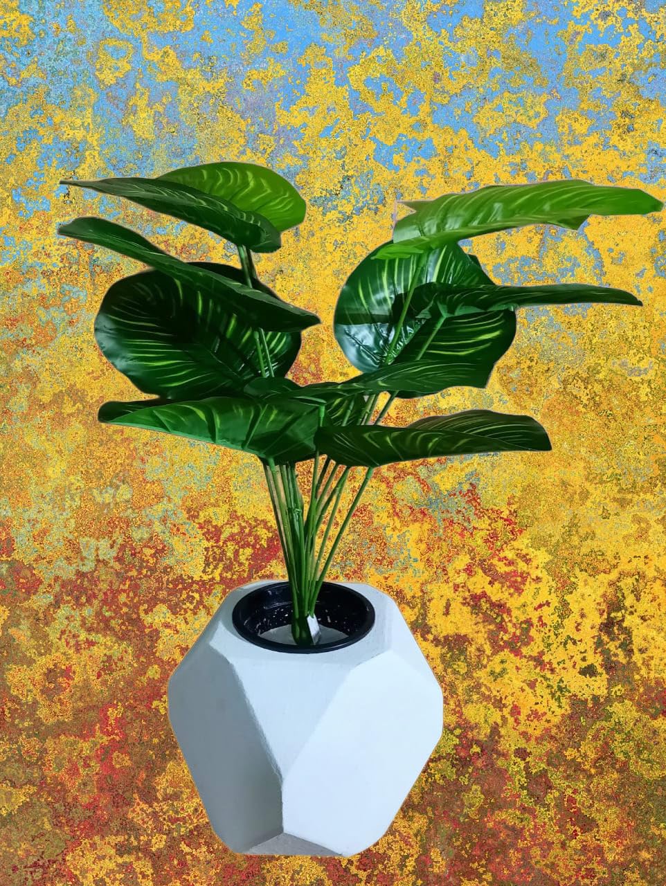 Artificial Planting Flower Of Watermelon Leaf With White Boot