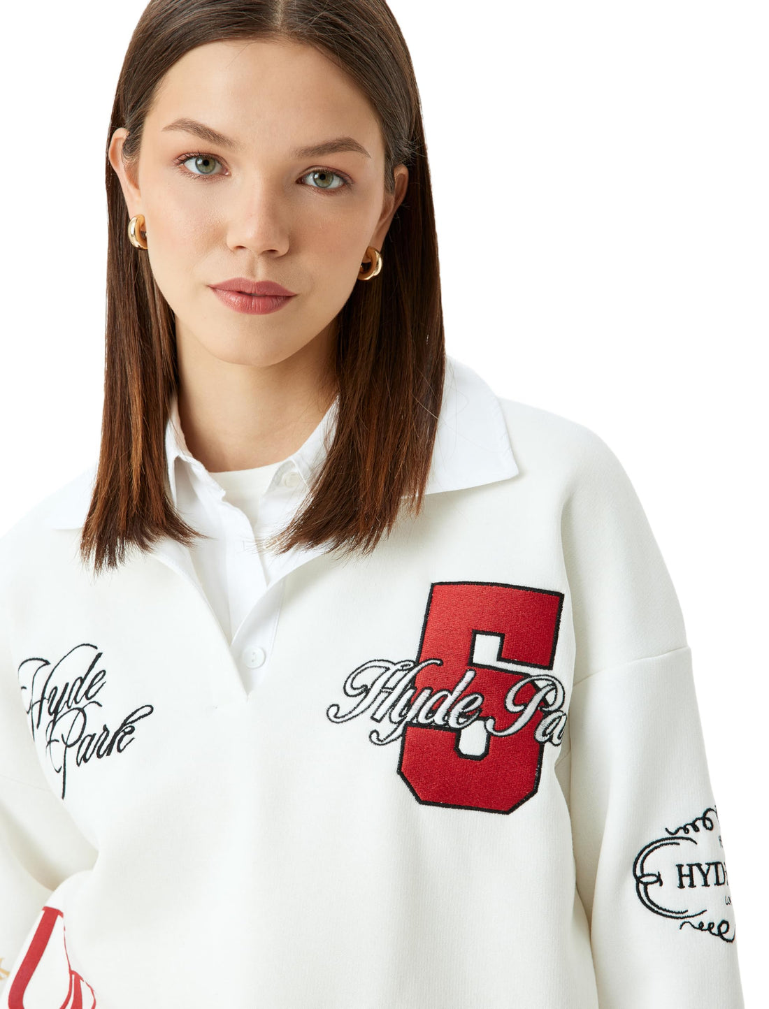 KOTON womens Polo Neck Sweatshirt Sweatshirt (pack of 1)