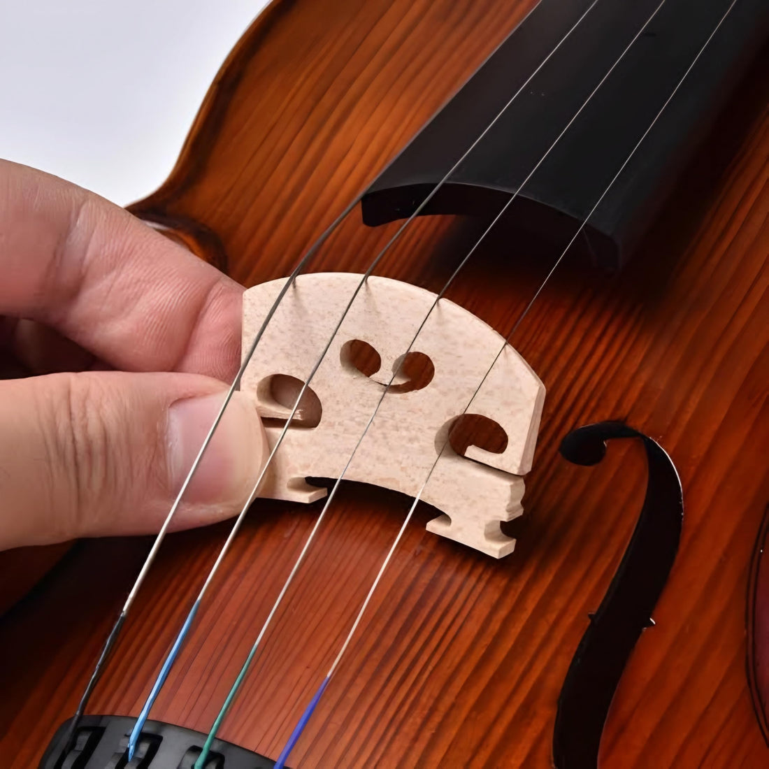 Wooden Violin Bridge Fiddle Violin Saddle Accessory Spare Part Replacement for Full Size 4/4 Violin - 1 Piece