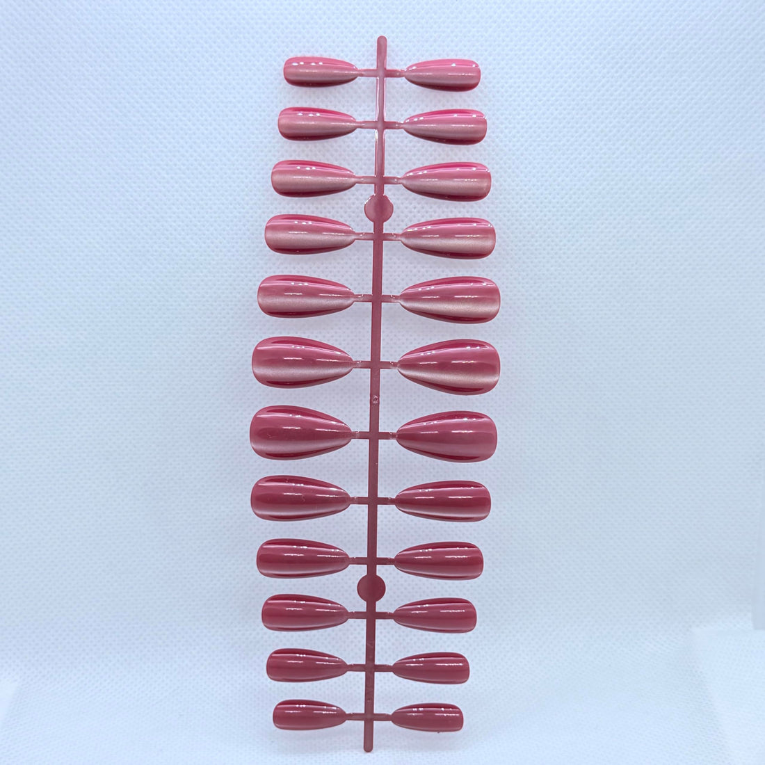Cat Eye Press On Nails – 24pcs Almond Shape Magnetic Effect Fake Nails, Glossy Salon Finish, Reusable Stick On Nails in Beige, Deep Pink and Dark Red (Dark Pink)
