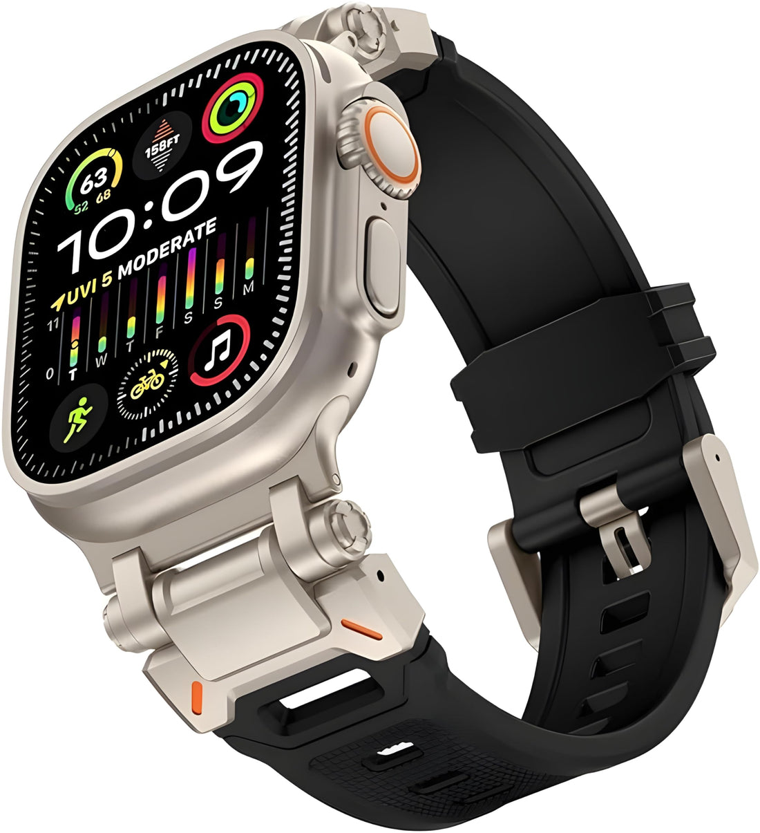 Next store Rubber Sport Band Compatible with Apple Watch Series Ultra 2 | 9 | 8 Ultra | 8 | 7 | 6 | 5 49/45/44/42 mm, Premium Rubber Strap with Metal Connector