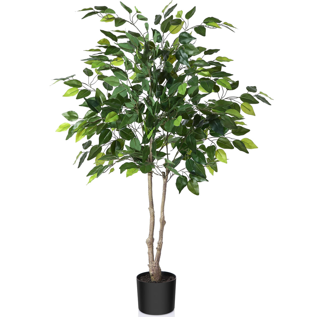 Kazeila Artificial Plants Ficus Benjamina 120cm Fake Plants Tree Faux Tall Indoor Plant for Indoor Outdoor Decoration Home Living Room