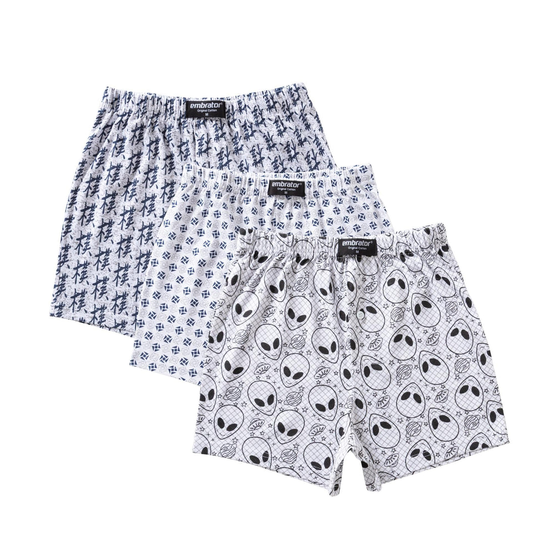 Embrator Pack of 3 Men's 100% Cotton Everyday Printed Boxers