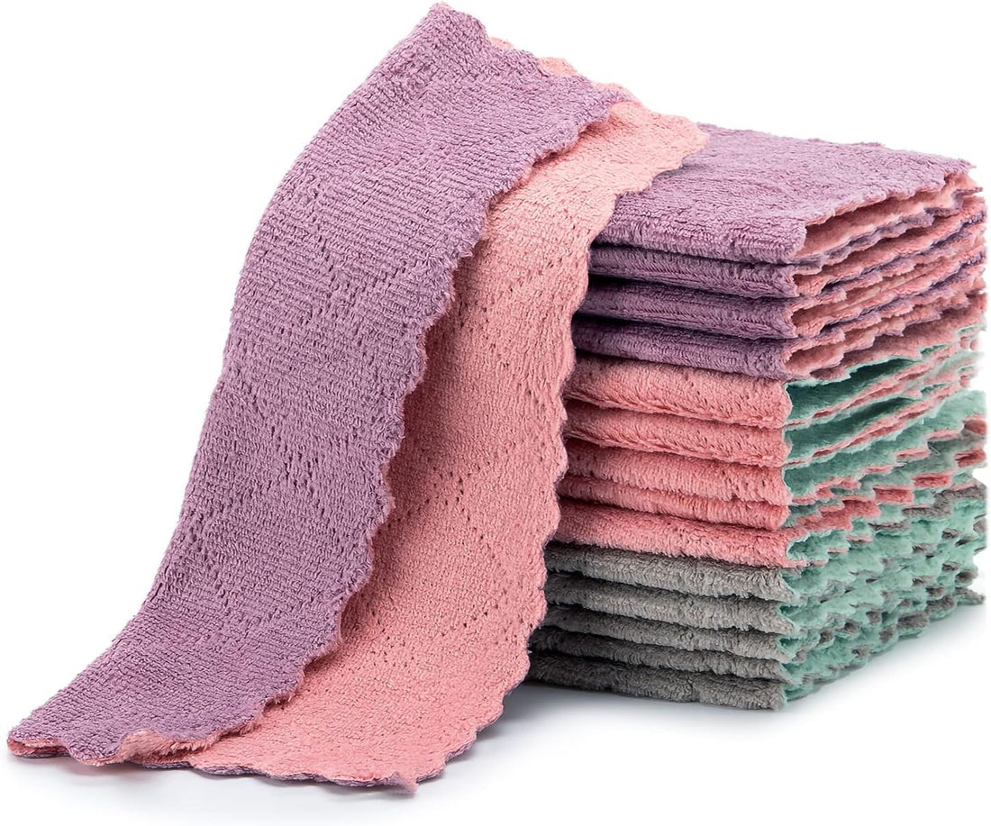 "Super Absorbent & Soft Kitchen Cleaning Towels - Multipurpose Coral Velvet Towels, Non-Stick, Oil-proof, Washable, Perfect for Drying Dishes (5 Pack) - FASHION.HOME" …