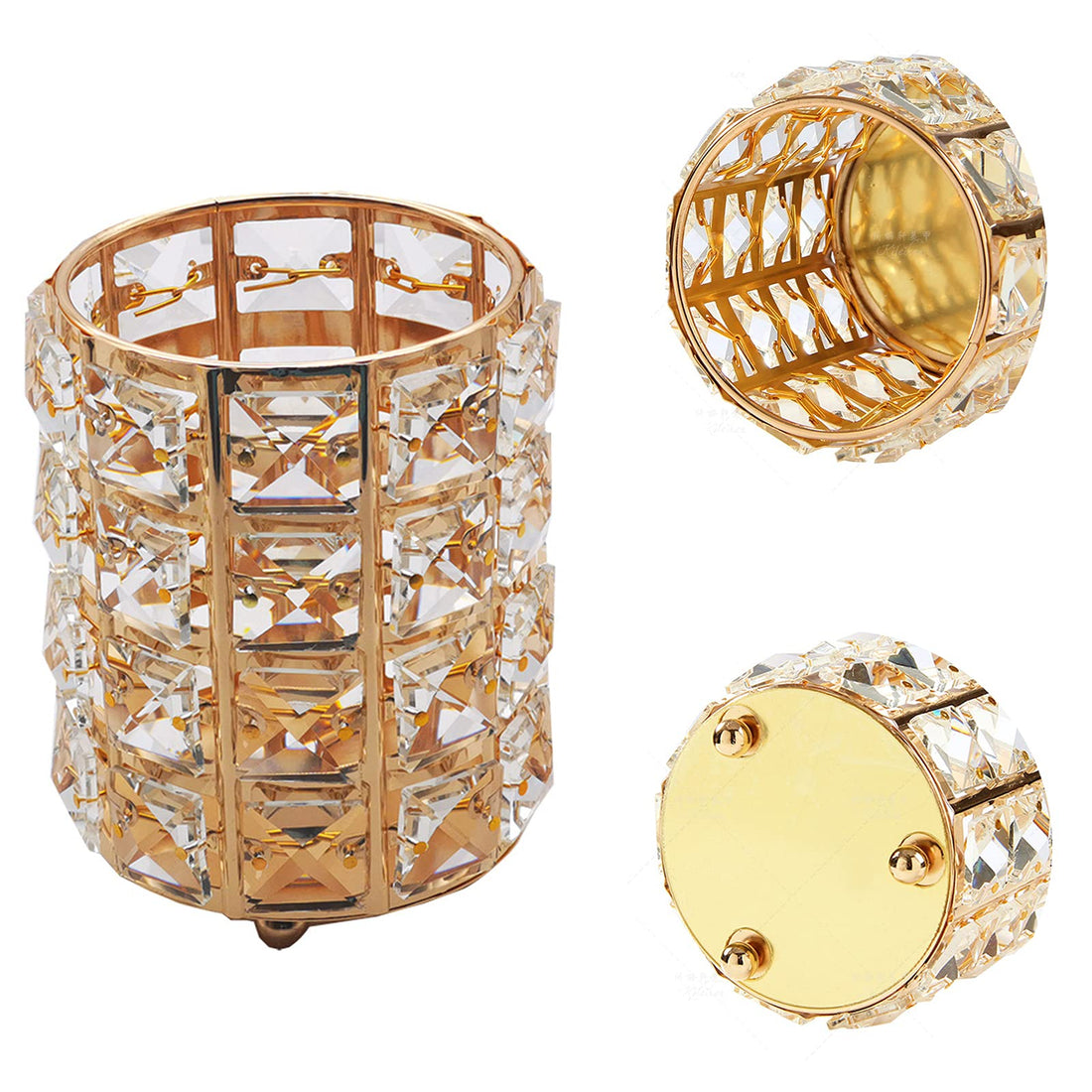 Crystal Makeup Brush Holder,Makeup Brush Organizer Pen Pencil Holder Storage Cosmetics Tools Contain For Vanity,Bathroom,Bedroom,Office Desk