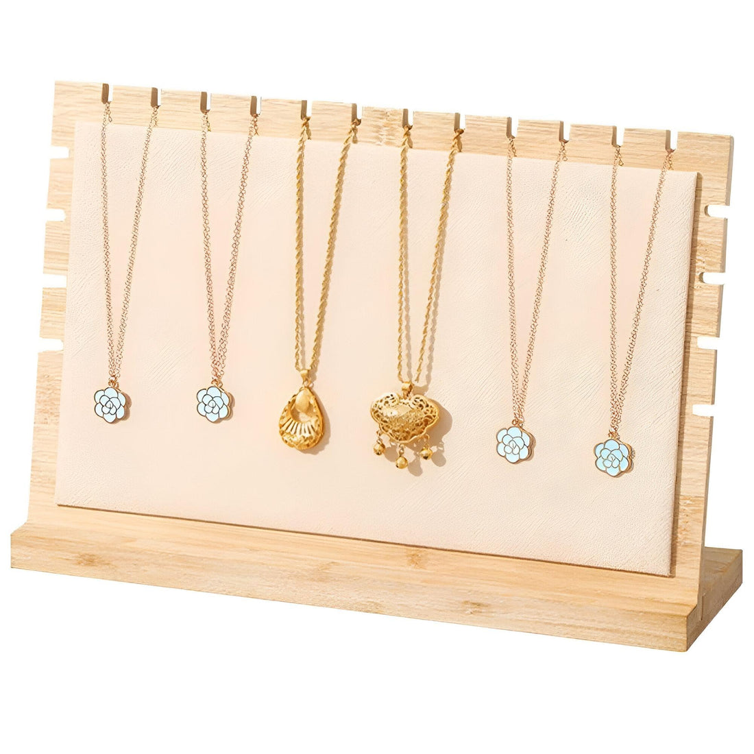 Necklace Hanging Stand - Large wooden display for jewelry, ideal for vendors, photoshoots, and retail displays with durable construction and natural wood texture. (Option 2)