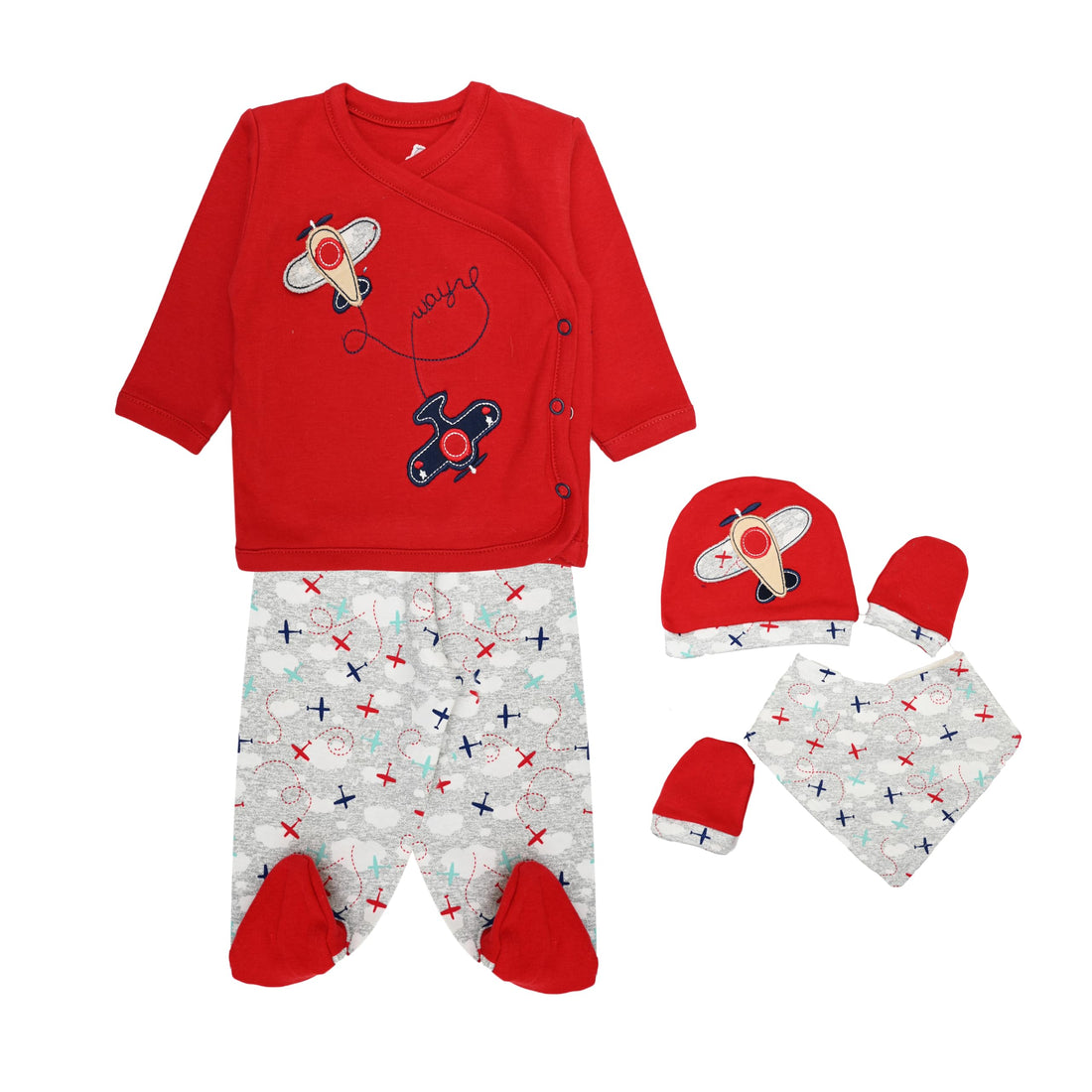 Deluxe set for your baby: five pieces of softness and elegance