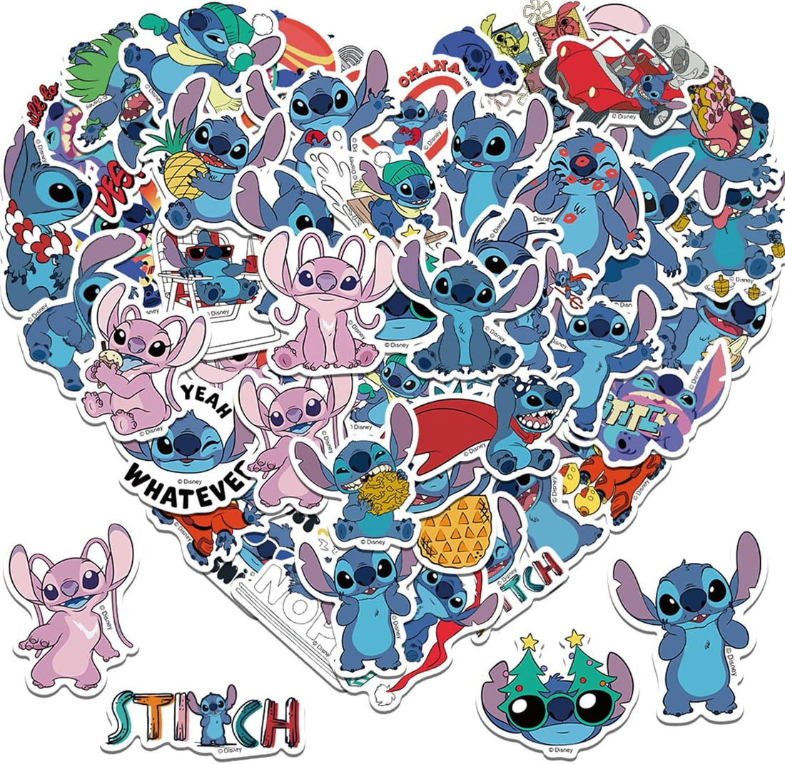 50PCS Cute Stitch Stickers for Kids, Waterproof Vinyl Sticker for Water Bottle,Laptop
