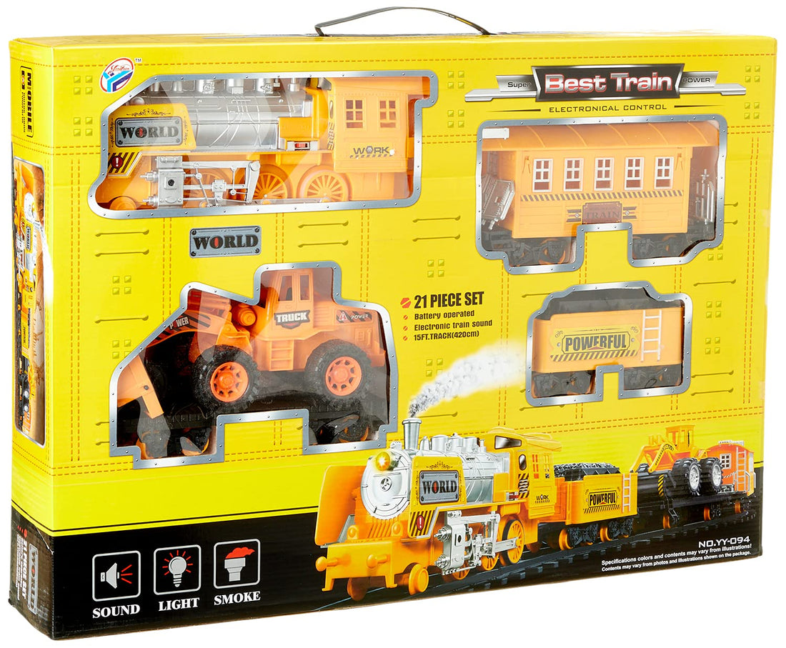 YY-094 World Train Toy, 21 Pieces - Multi Color