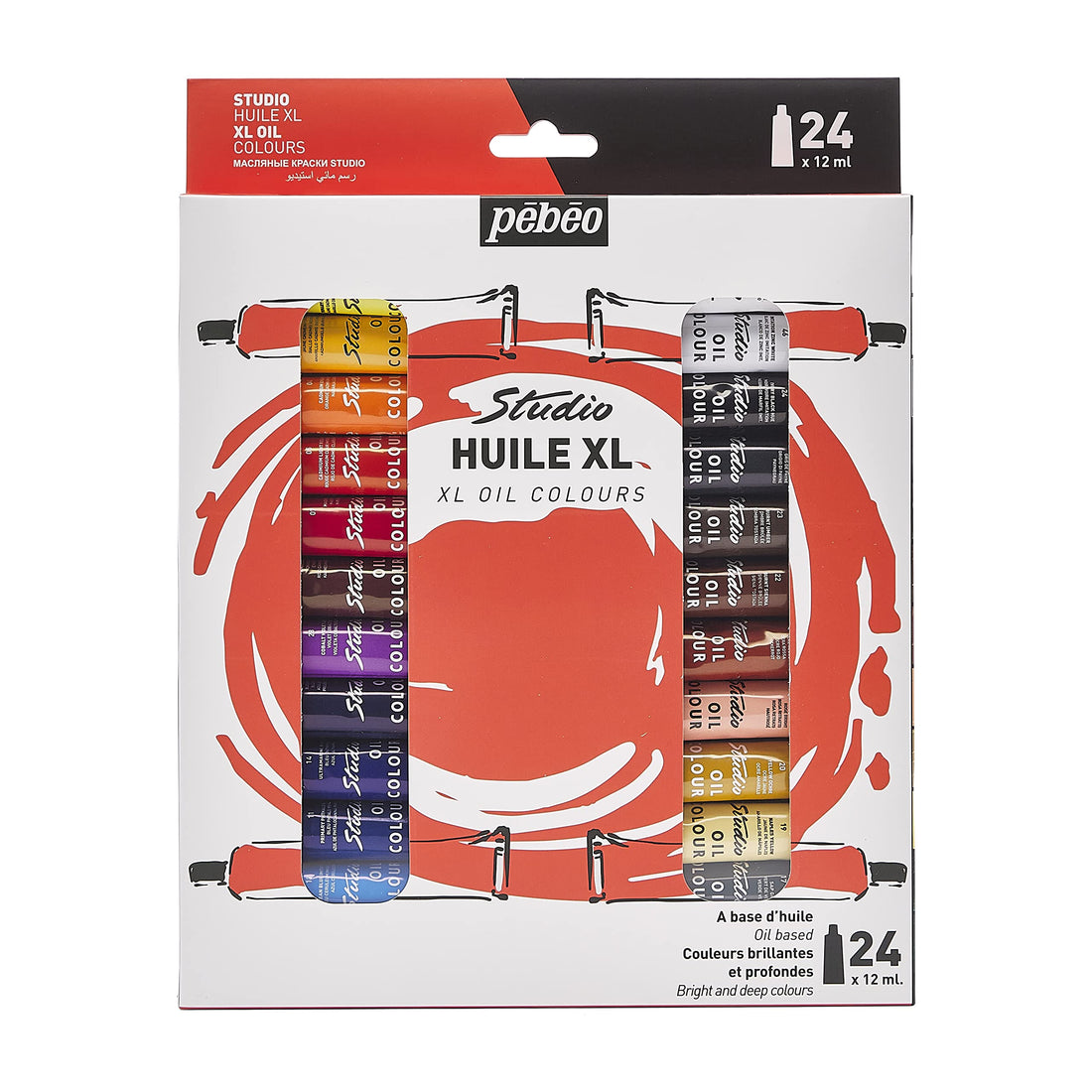Pébéo – XL Oil Studio - Oil Paint Set for Professional Artists and Hobby Painters – 24 colours, 12 ml