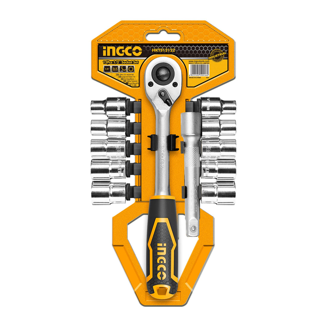 Ingco socket quick release ratchet wrench tool set (1/2in) hkts12122