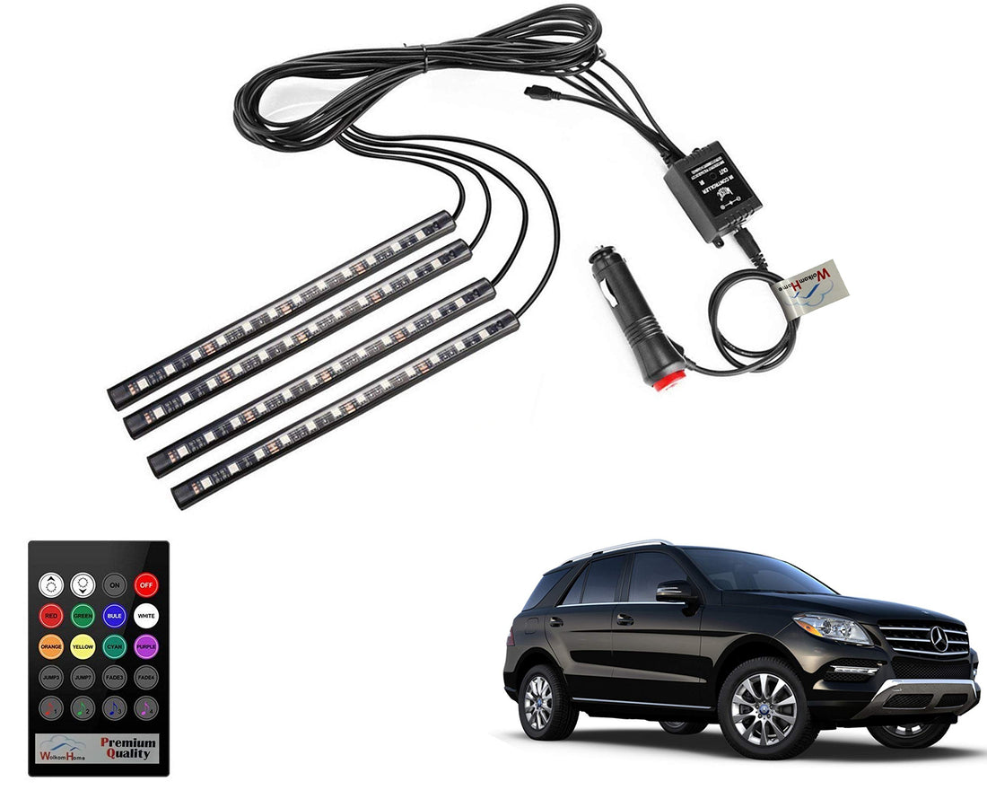 WolkomHome - LED RGB Car Interior Decorative Atmosphere Strip Music reactive Sounds Active Disco Equalizer Best Light for Mercedes Benz ML250