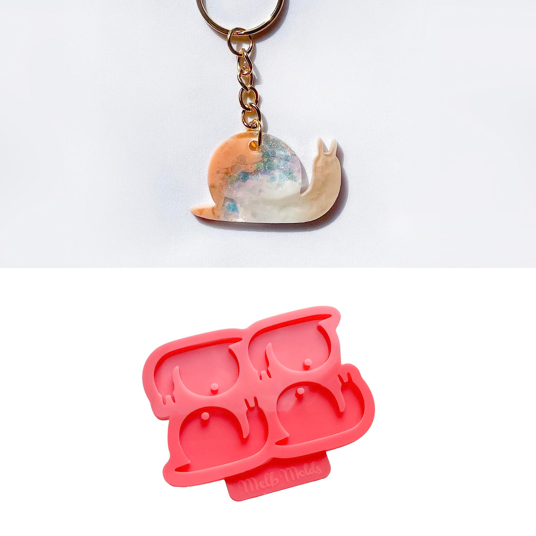 Silicone Snail Mold for Resin Epoxy – Cute Keychain Charms for Small Snails, Medals, DIY Accessories for Kids – by MelbMolds