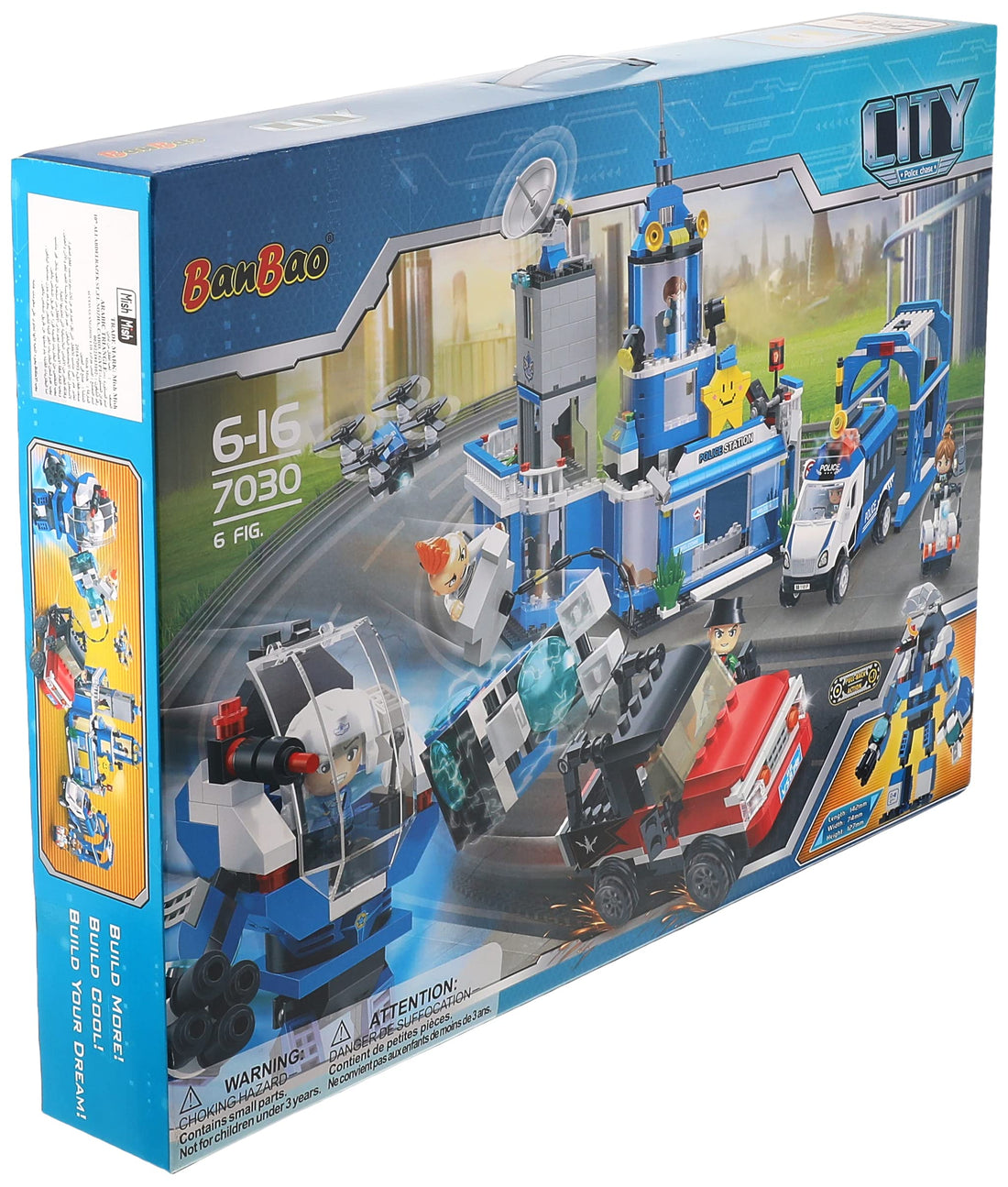 police station classic model blocks city construction stationery box car building bricks educational toys for child gift